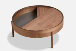 Woud Arc coffee table 89 cm, matt lacquered walnut