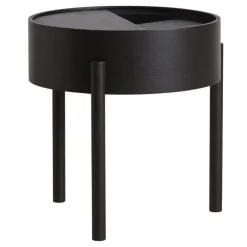 Woud Arc side table, black painted ash