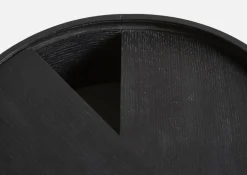 Woud Arc side table, black painted ash