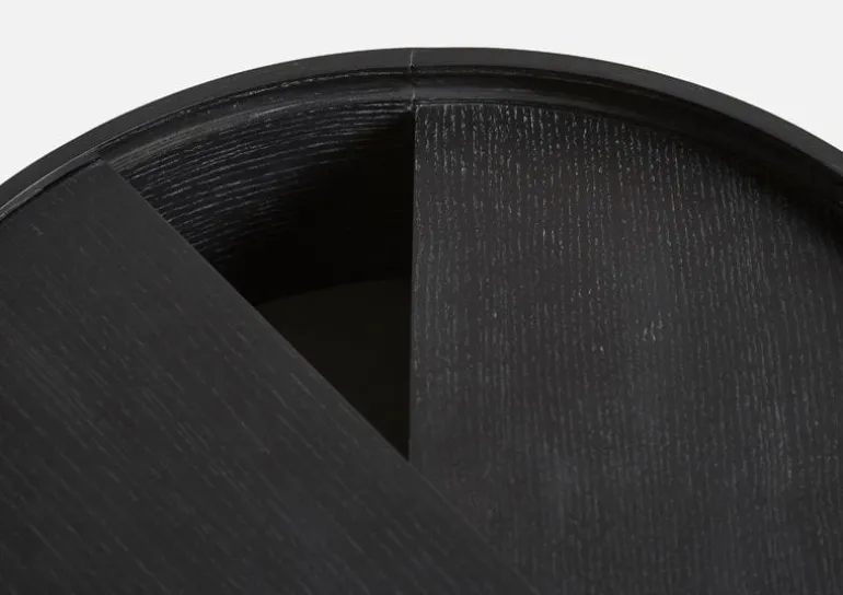 Woud Arc side table, black painted ash