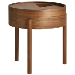 Woud Arc side table, matt lacquered walnut