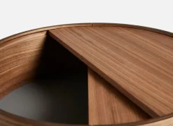 Woud Arc side table, matt lacquered walnut