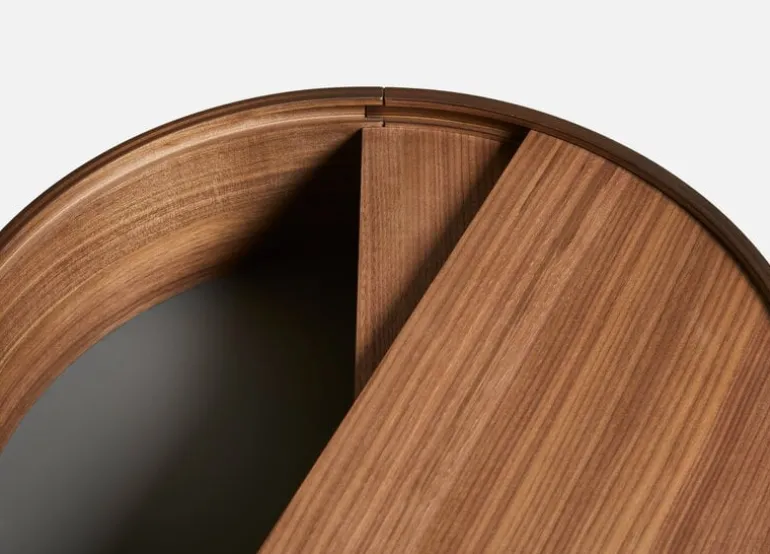 Woud Arc side table, matt lacquered walnut