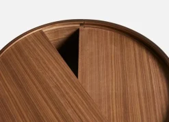 Woud Arc side table, matt lacquered walnut