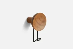 Woud Around wall hanger, large, matt lacquered walnut - black metal