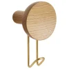 Woud Around wall hanger, large, white pigmented oak - brass