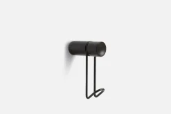 Woud Around wall hanger, small, black painted oak - black metal