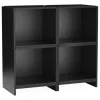 Woud Bricks shelving system E, black painted oak