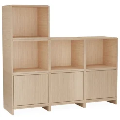 Woud Bricks shelving system F, white lacquered oak