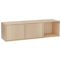 Woud Bricks shelving system B, white lacquered oak