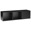 Woud Bricks shelving system A, black painted oak