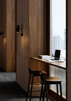 Woud Cono wall lamp, black