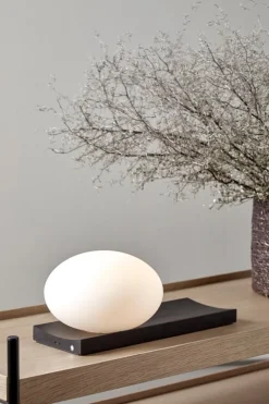 Woud Dew table and wall lamp, black painted ash