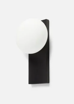 Woud Dew table and wall lamp, black painted ash