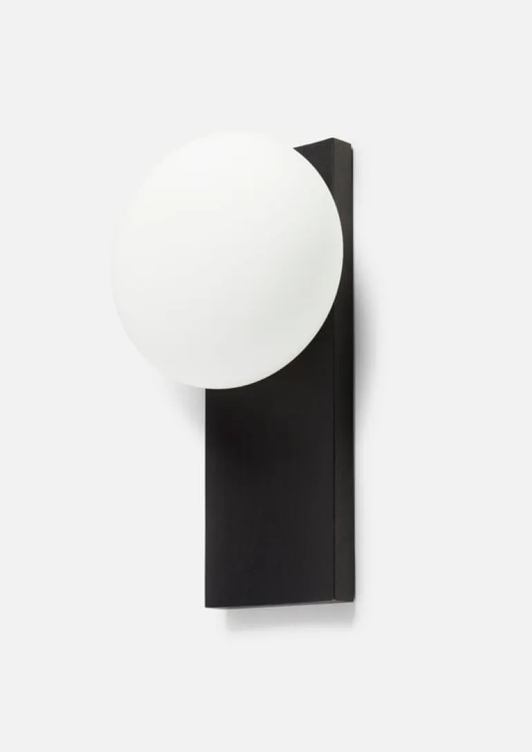 Woud Dew table and wall lamp, black painted ash