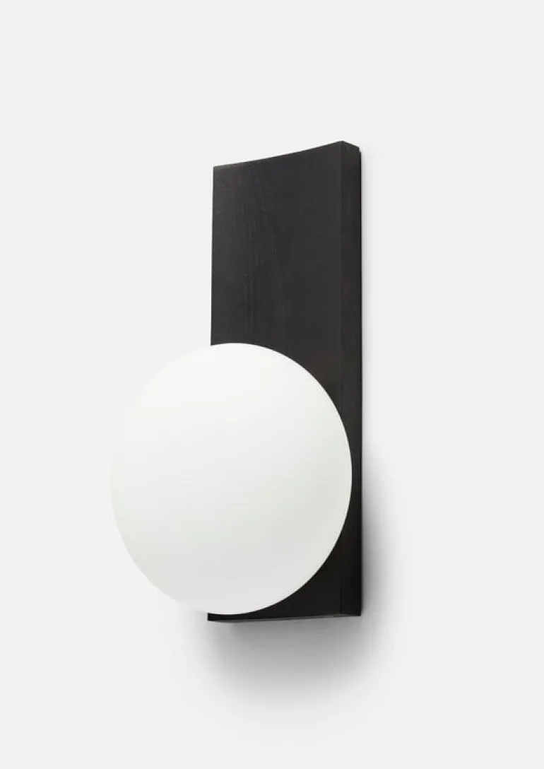 Woud Dew table and wall lamp, black painted ash