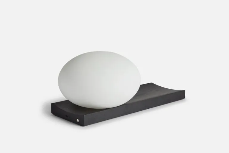 Woud Dew table and wall lamp, black painted ash
