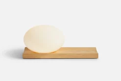 Woud Dew table and wall lamp, white stained oak