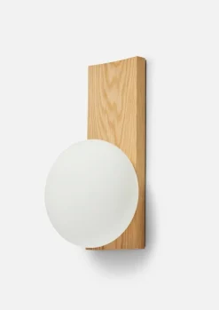 Woud Dew table and wall lamp, white stained oak