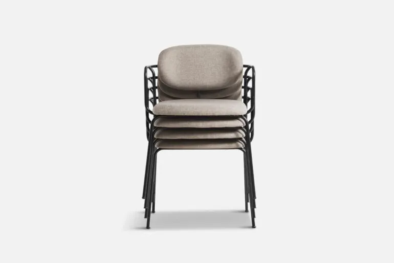Woud Frame chair, black - beige Davis Sawana 17