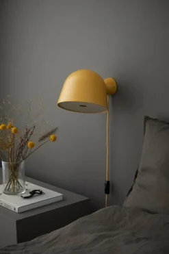 Woud Kuppi wall lamp, mustard yellow
