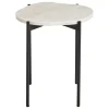 Woud La Terra occasional table, S, ivory travertine - black