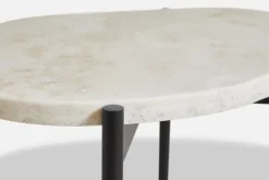 Woud La Terra occasional table, S, ivory travertine - black