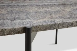 Woud La Terra occasional table, L, grey melange travertine - black