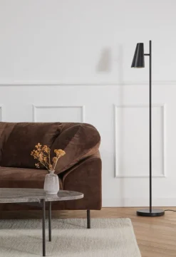 Woud La Terra occasional table, L, grey melange travertine - black