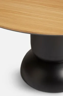 Woud Ludo dining table, 130 cm, black - white pigmented lacquered oak