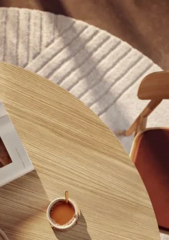 Woud Ludo dining table, 130 cm, black - white pigmented lacquered oak