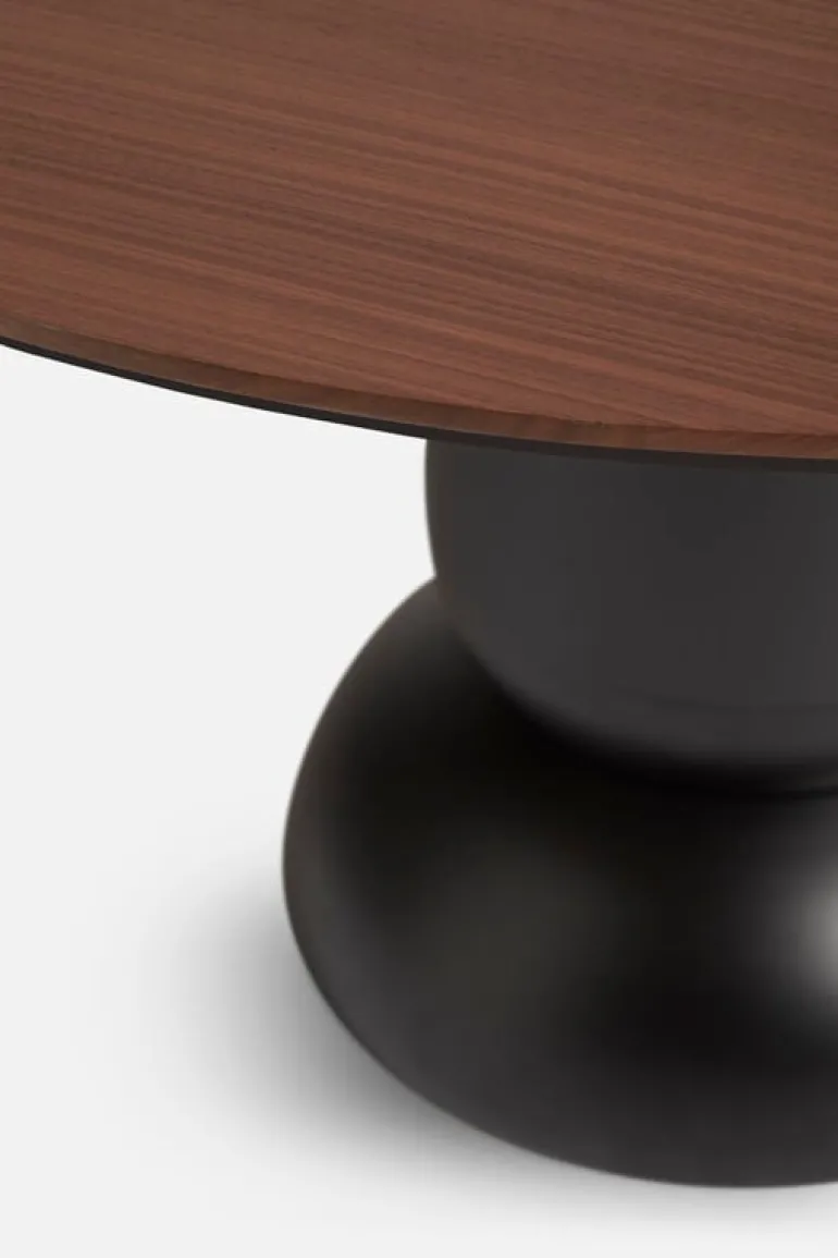 Woud Ludo dining table, 130 cm, black - matt lacquered walnut