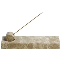 Woud Monolith incense holder, light brown marble