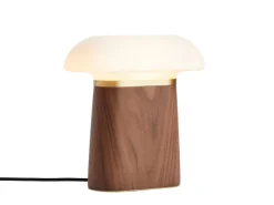 Woud Nova table lamp, walnut - opal glass