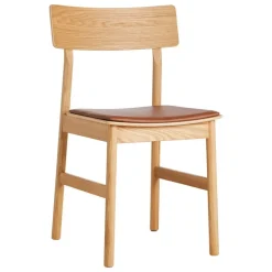 Woud Pause dining chair 2.0, oiled oak - cognac leather