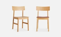 Woud Pause dining chair 2.0, oiled oak - cognac leather