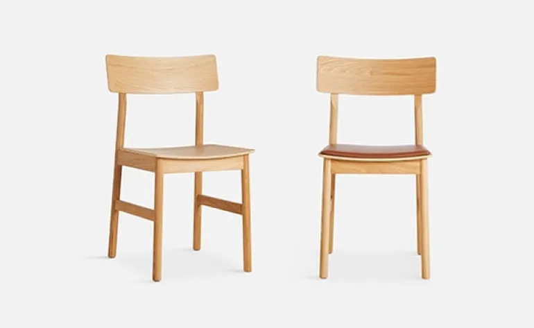 Woud Pause dining chair 2.0, oiled oak - cognac leather