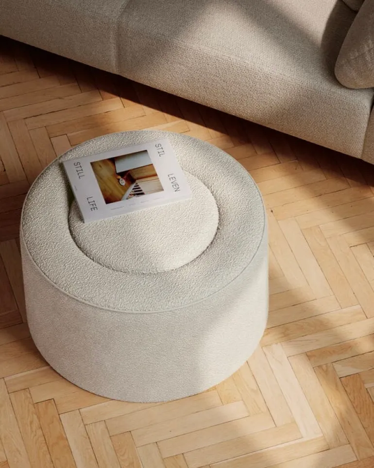 Woud Praline pouf, 78 cm, Alpine 01 Natural