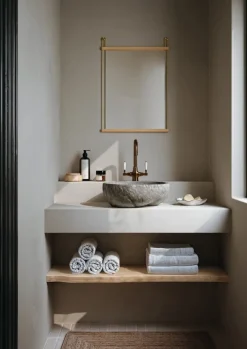 Woud Serene jar, low, rainbow sandstone