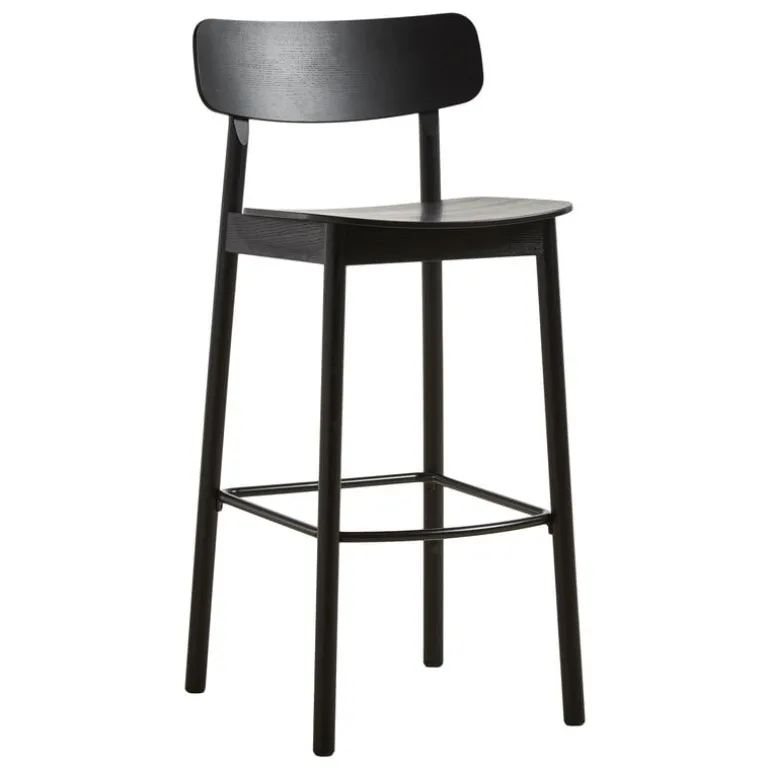 Woud Soma bar stool, 75 cm, black painted ash