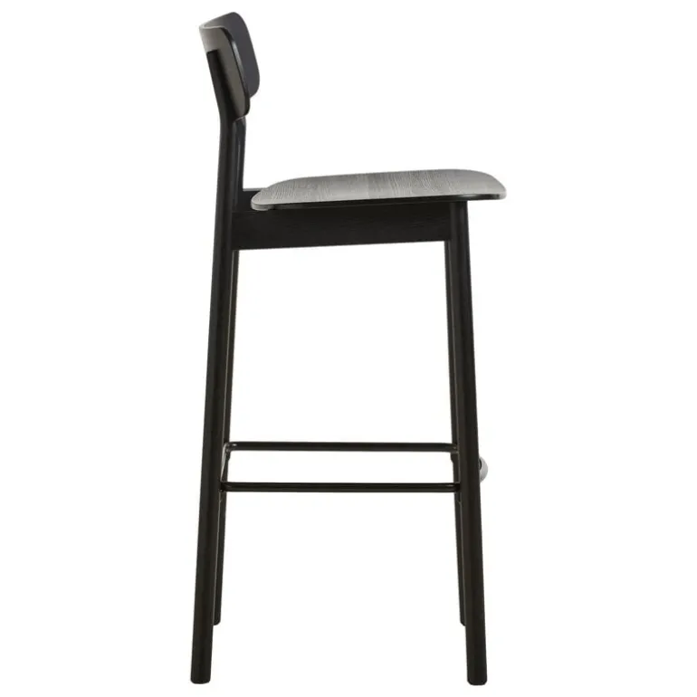 Woud Soma bar stool, 75 cm, black painted ash