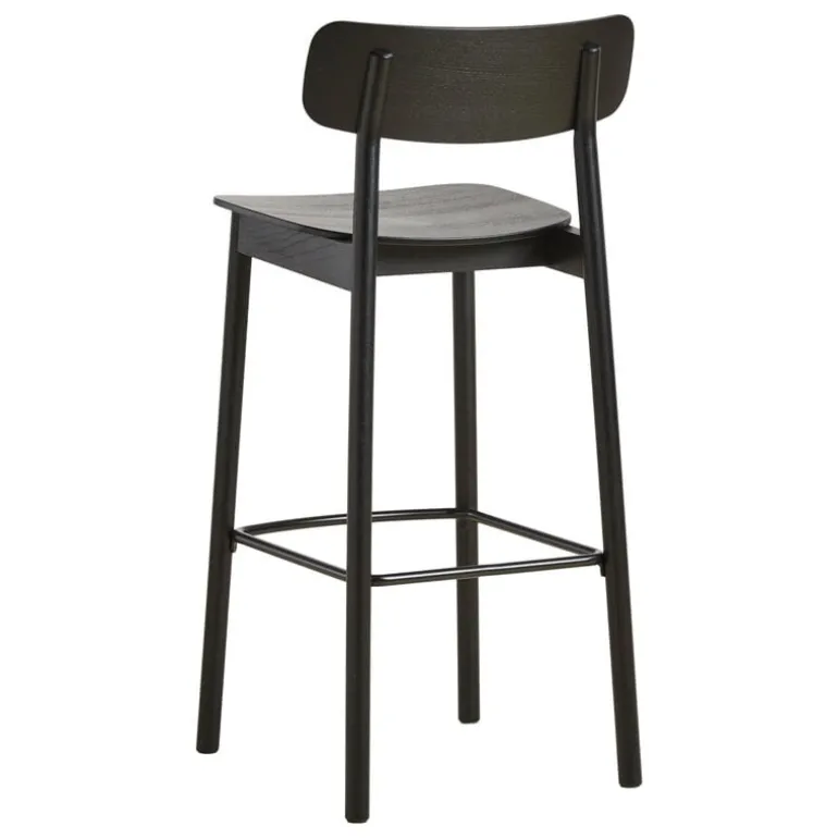 Woud Soma bar stool, 75 cm, black painted ash