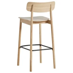 Woud Soma bar stool, 75 cm, white lacquered oak