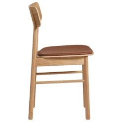Woud Soma dining chair, oiled oak - cognac leather