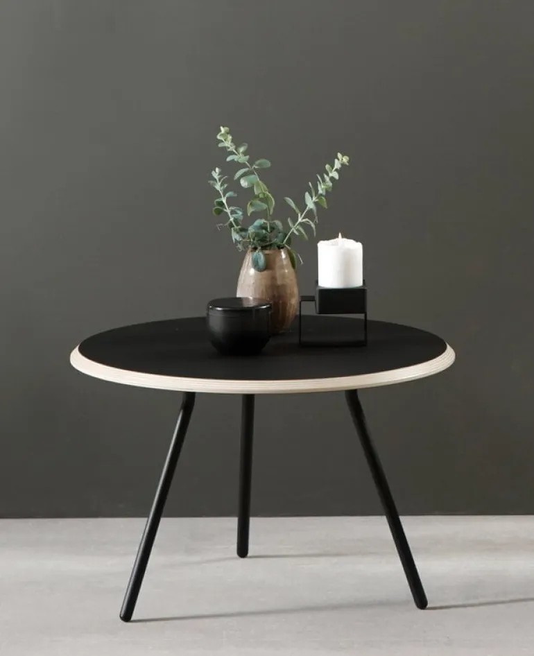Woud Soround coffee table, 75 cm, charcoal black nano laminate