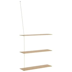 Woud Stedge add-on shelf, 80 cm, white lacquered oak - brass