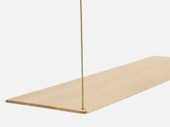 Woud Stedge shelf, 80 cm, white lacquered oak - brass