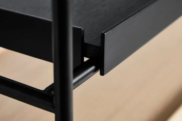 Woud Tray shelf, high, 1+4 oak - 1 black