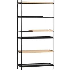 Woud Tray shelf, high, 1+2 oak - 1+2 black
