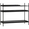 Woud Tray shelf, low, black
